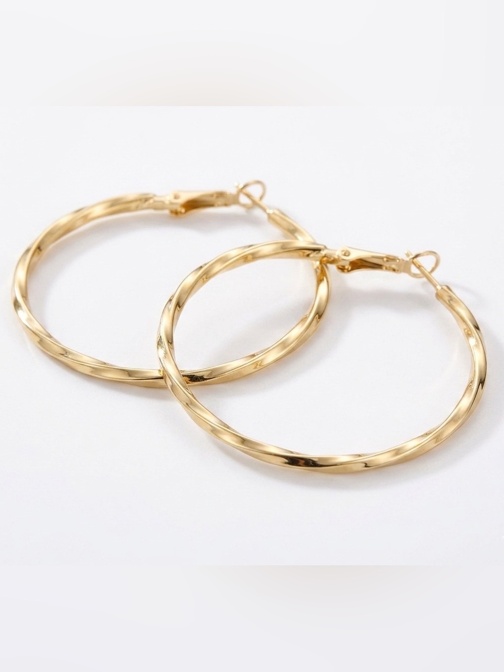 #222 Stainless Steel Twisted Hoop Earrings